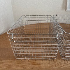 無印　ステンレスワイヤーバスケット　2個セットの画像