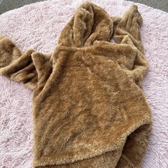 PICNICフード付　くま耳コート　アウター120 ブラウン　ミキハウスの画像