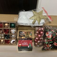 【新品】クリスマスツリー豪華セット 180cm LED280球×２ オーナメント42個+24個 ツリースカート ツリートップ★ モールの画像