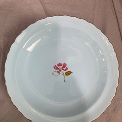 たち吉　薄水色　花柄　縁金皿4枚の画像