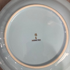たち吉　薄水色　花柄　縁金皿4枚の画像