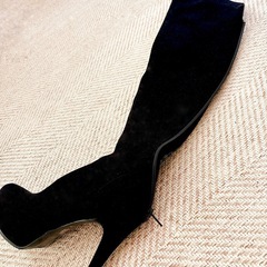 ESPERANZA スエード ロングブーツ M 膝上 23.5〜24cm 美品の画像