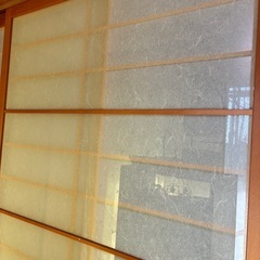 【大型建具開口幅189cm】引き違い戸2枚組　ガラス　和紙風　古民家再生　DIY　の画像