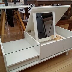 ★リユースのサカイつくば店★TK7612  ドレッサーテーブル ホワイト H37×D44×W94 クリーニング済みの画像