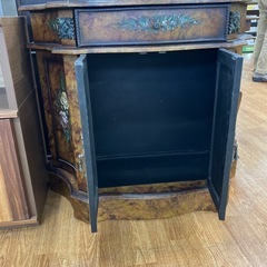 アンティークキャビネット 程度B ブラウン 花柄【取りに来れる方限定】の画像