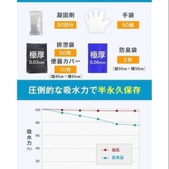 新品未使用　50回分 簡易トイレ 携帯トイレ 非常用トイレ 非常 トイレ 防災グッズ 災害の画像
