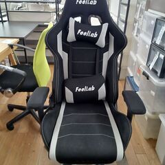 ★リユースのサカイつくば店★TK7615  ゲーミングチェア ブラック H130×D70×W65 クリーニング済みの画像