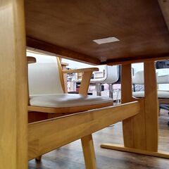 ★リユースのサカイ水戸店★ダイニング4点セットナチュラルH70×D80×W135クリーニング済みMT6611の画像
