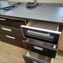 ★リユースのサカイつくば店★TK7617 ニトリ ローチェスト ダークブラウン H74×D42×W120 クリーニング済みの画像