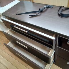 ★リユースのサカイつくば店★TK7617 ニトリ ローチェスト ダークブラウン H74×D42×W120 クリーニング済みの画像