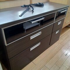 ★リユースのサカイつくば店★TK7617 ニトリ ローチェスト ダークブラウン H74×D42×W120 クリーニング済みの画像
