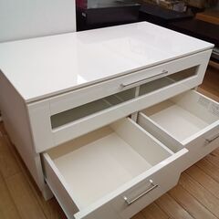 ★リユースのサカイつくば店★TK7618 マルミツ TV台 ホワイト H60×D55×W105 クリーニング済みの画像