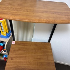 【格安✨美品】パソコン机  引き出し付き スライド ブラウン 棚 の画像