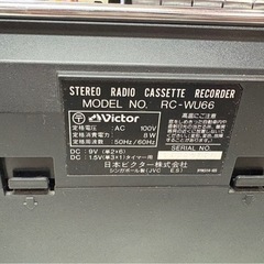 昭和 レトロ Victor ビクター ステレオ Wカセットラジカセ RC-WU66 動作確認済 中古品 ③の画像