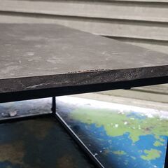 【12/10販売済HH】LOWYA スネフティ60 ローテーブル ネストテーブル 大理石調 ブラック 25L 北TO1の画像