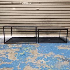 【12/10販売済HH】LOWYA スネフティ60 ローテーブル ネストテーブル 大理石調 ブラック 25L 北TO1の画像