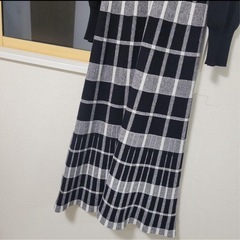 ブルーイースト チェックジャガードニットワンピースの画像