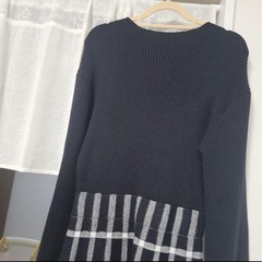 ブルーイースト チェックジャガードニットワンピースの画像