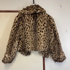 EMBA   ハーフコート 毛皮コート リピースキン ヒョウ柄 アウター コート リアルファーの画像