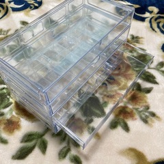 クリア 2段引き出し 収納ケース 2セットの画像