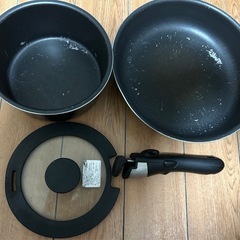 交換　IH対応　取り外し可能なフライパンと雪平鍋セット