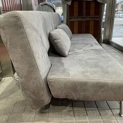 購入金額１５万円！美品 高級 ３人掛け リクライニングソファベッド 幅約198cm セミダブルサイズ グレーの画像