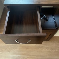 食器棚　レンジ棚　ダークブラウンの画像