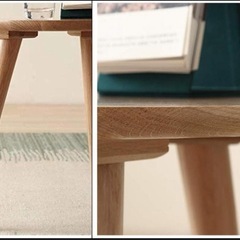 MU RONG カフェテーブル 50cm×60cm オーク 円形 丸テーブル センターテーブルの画像