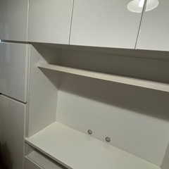 鏡面テレビハイボードとベッド３点セットの画像