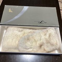 【新品未使用】ブルーフォックスファーのセミストール 和装ショール リアルファー 毛皮 成人式にも◎の画像