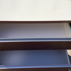 【リサイクルサービス八光】幅119.3cm　土井インテリア(株)　1口コンセント付き　ダークブラウンキッチンカウンターの画像