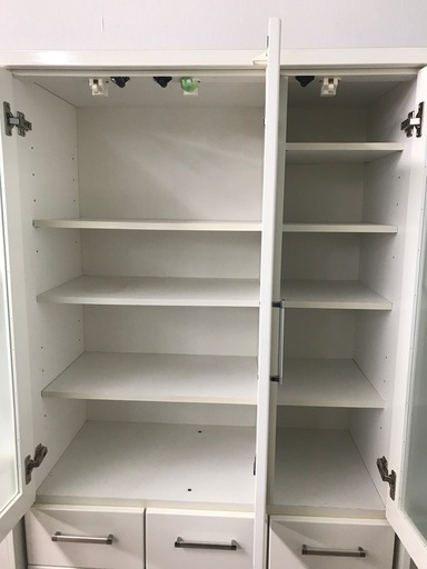 ジャングルジャングル貝塚店　食器棚　白　ホワイト　3枚扉　引き出し　中古　貝塚市　二色浜