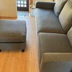 3人掛けカウチソファ布製の画像