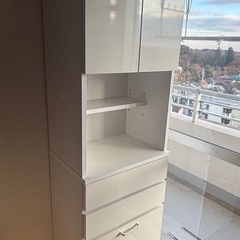 収納ラック 引き出しバスケット付き ホワイトの画像