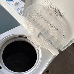 アクア AQW-N501　ホワイト2槽式洗濯機洗濯5kg/脱水5kg 配達応談 糸くずネット新品付 ステンレス脱水槽の画像