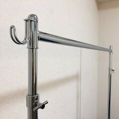 業務用シングルハンガーラック 耐荷重110Kg キャスター（ロック付き） 服吊り プロ仕様 店舗什器パイプハンガー 左右両サイドフック付きの画像