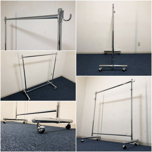 業務用シングルハンガーラック 耐荷重110Kg キャスター（ロック付き