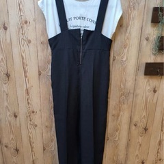 Samansa Mos2 blue サロペット　ネイビー　フリーサイズの画像