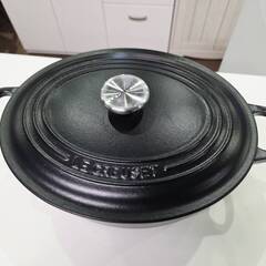 【愛品館 市原店】ココット オーバル ホーロー27㎝ マットブラック使用品の画像