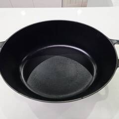 【愛品館 市原店】ココット オーバル ホーロー27㎝ マットブラック使用品の画像