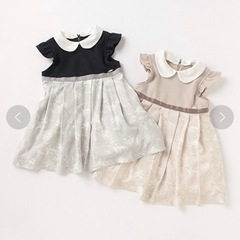 petit main 衿つきタック花柄ワンピース 90の画像