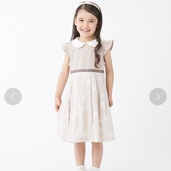 petit main 衿つきタック花柄ワンピース 90の画像