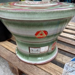 火鉢　練炭　ミツウロコ　直径49cm 練炭2個付きの画像