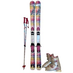 ミッキー 子ども用スキーウェア140 スキー板128ブーツ23 ストック セットの画像