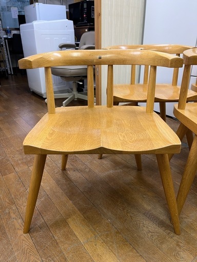 高級家具!! 4脚セットでお買得!! 祭り屋 HIDE ダイニングチェア アーム