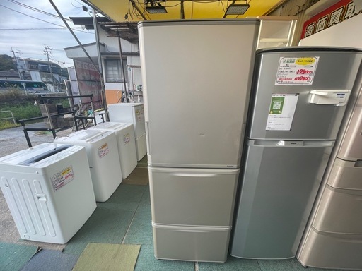 【リサイクルサービス八光】2014年製　シャープ SHARP 冷蔵庫（350L・どっちもドア） 3ドア ゴールド系 SJ-WA35A-N