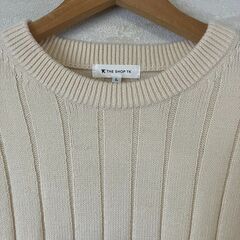 THE SHOP TK スマートリブニット（ホワイト）Lの画像