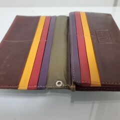 【美品 値下げ】TAKEO KIKUCHI 長財布｜ブラウン×マルチカラー｜タケオキクチ財布の画像