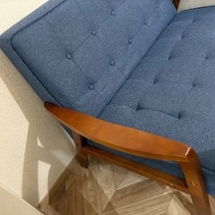 【無料】２人掛けソファ/ブルー【急募】の画像