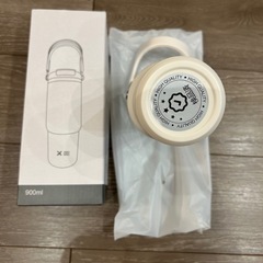 ステンレス　タンブラー　900ml ストロー付き　取っ手付き　新品の画像